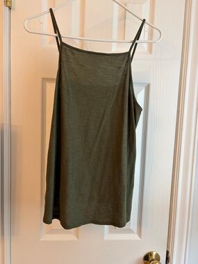 Theory Olive Green Spaghetti Strap Tank Top